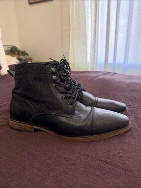 Call It Spring Men's Black and Brown Cap-Toe Chukka Boots